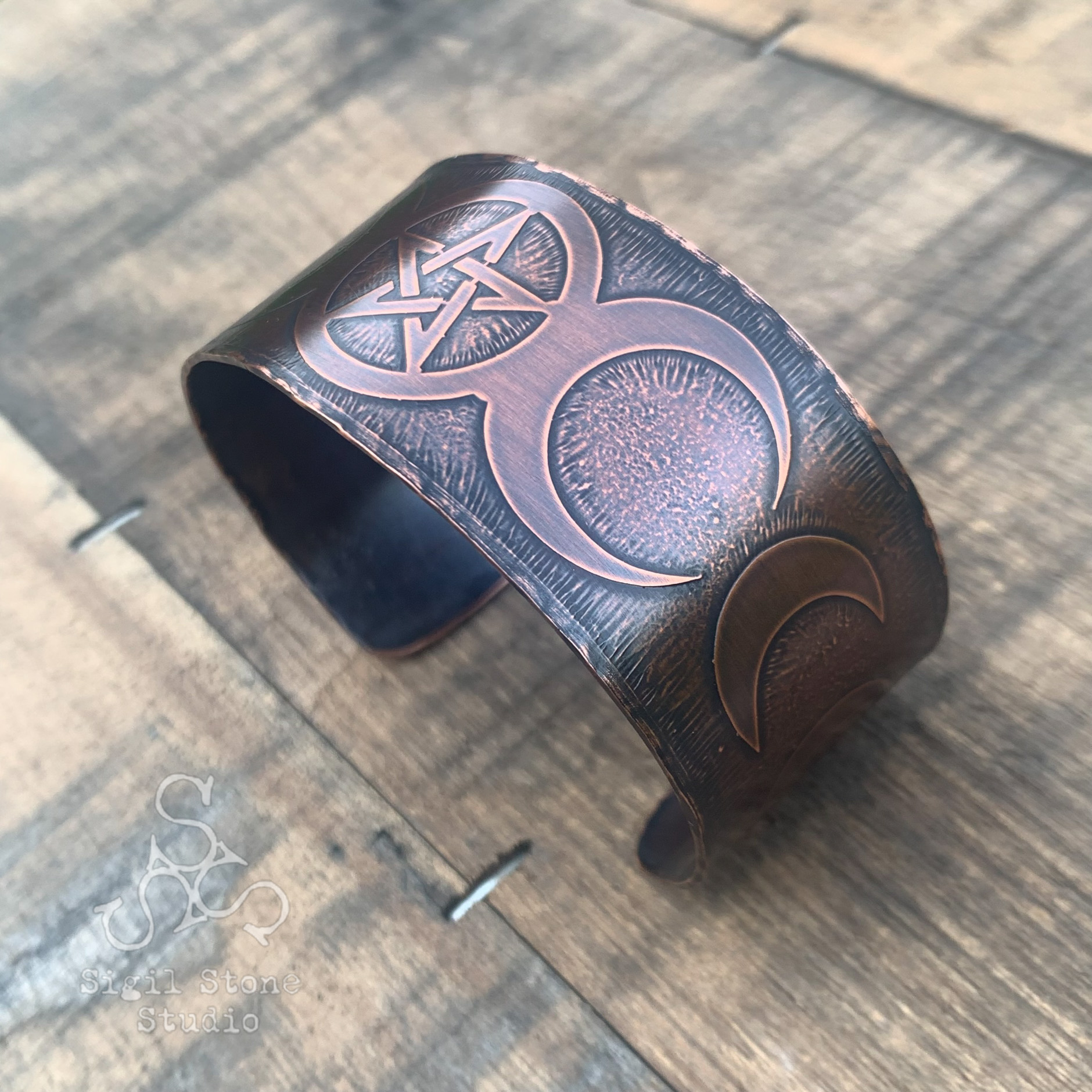 Copper Cuff Medium - Moons - Image 7