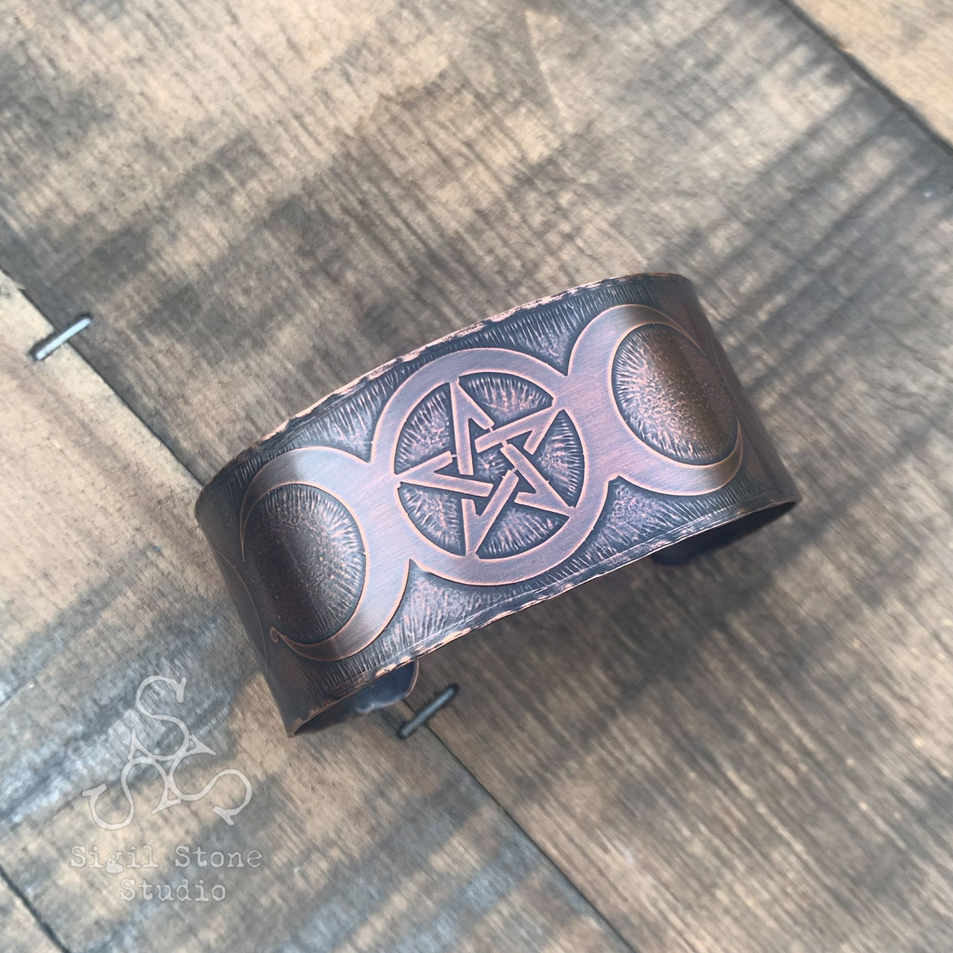 Copper Cuff Medium - Moons - Image 4
