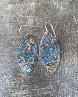 Copper Earrings Blue